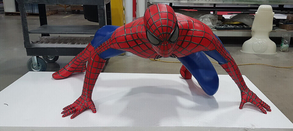 Spiderman stampato in 3D per mostre, eventi, spettacoli